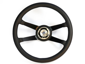 Deep dish padded leather steering wheel 380mm Carrera RS style. Porsche 911 1965 to 1973 - 91434780515
